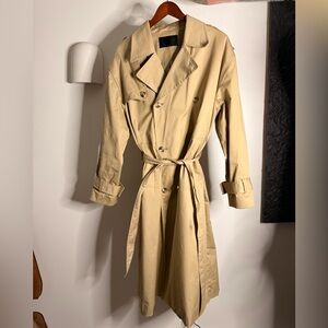 OAK + FORT Oversized Beige Long Belted Trench Coat
